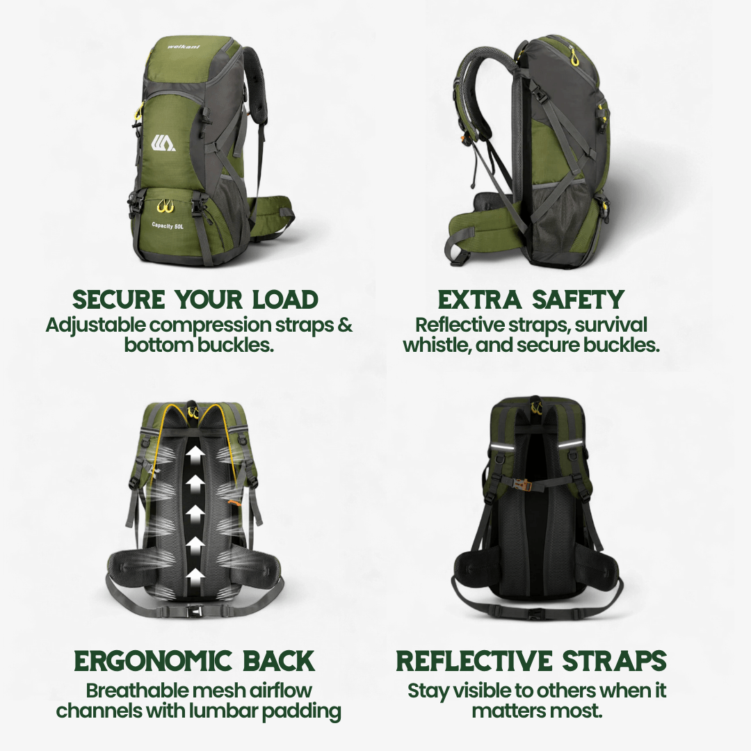 TRAILPRO 50L – Wanderrucksack Mit Atmungsaktivem Rückensystem Und Schuhfach