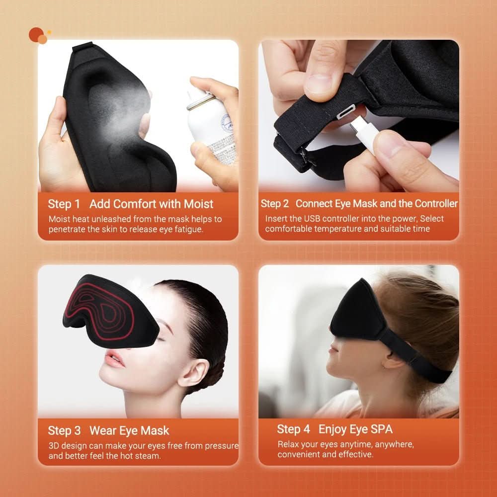 ThermaAuge 3D – Elektrische Heiz-Augenmaske mit Ferninfrarot & Temperaturkontrolle