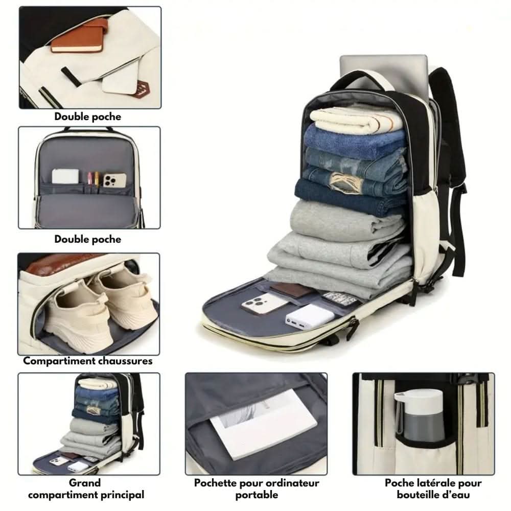 UrbanFlex Rucksack – Reiserucksack Mit Schuhfach & Laptop-Schutz Für Stressfreies Packen