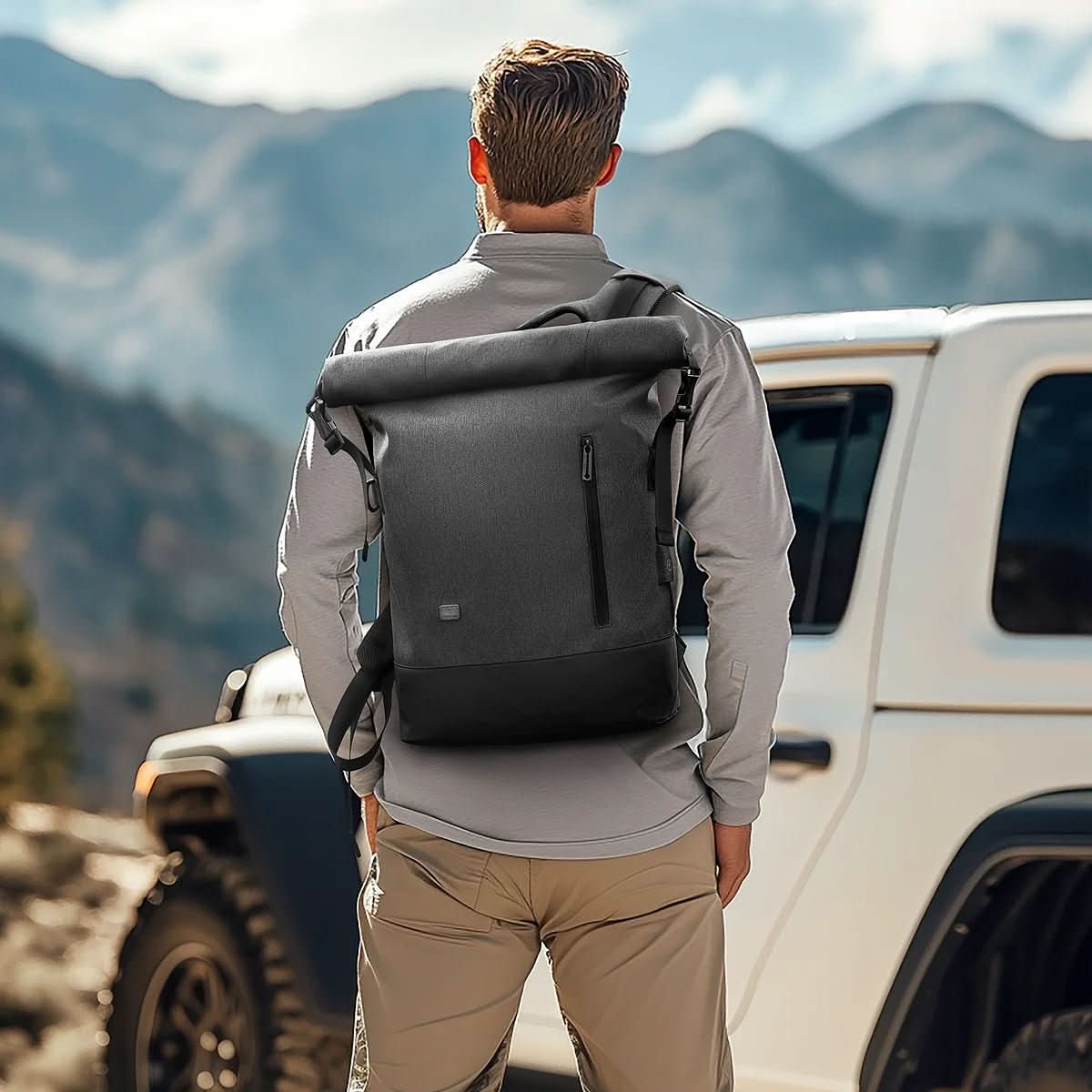 Stadttrail Rolltop Rucksack – Flexibler Tagesrucksack Mit USB Und Laptopfach