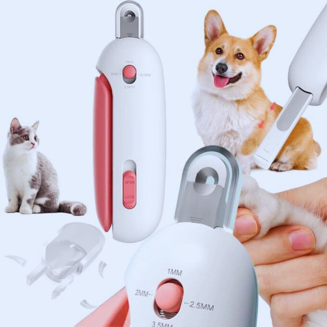 Elektrischer Krallenschneider für Hunde und Katzen mit LED-Licht und Einstellbarer Schleifstärke