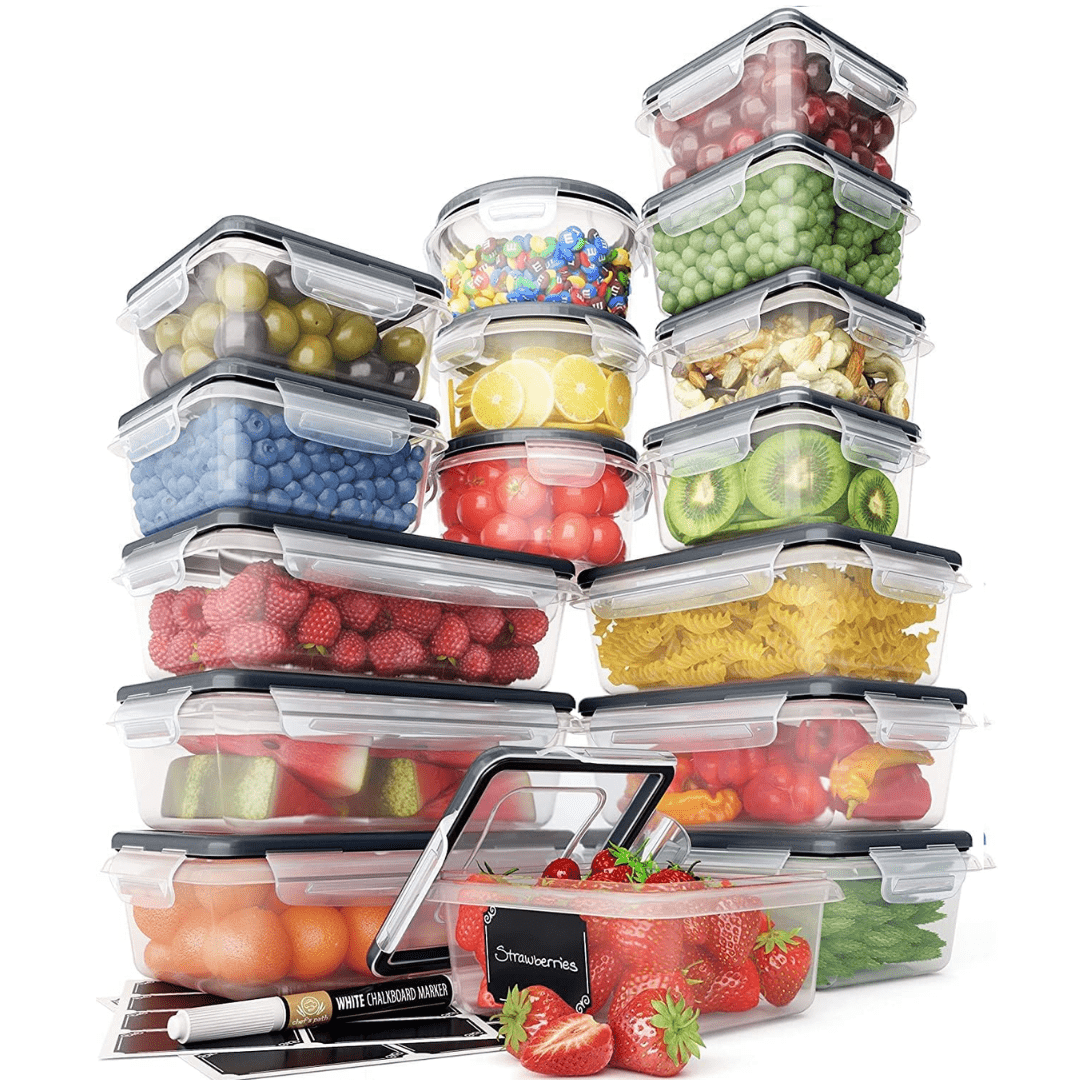Luxuriöses 16-teiliges Aufbewahrungsboxen-Set – BPA-frei, luftdicht & stapelbar