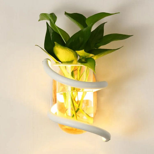 VASELUX – Wandleuchte aus Holz mit integrierter LED & dekorativer Vase 0