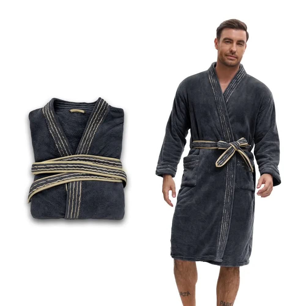 NoirLounge – Eleganter Herren Bademantel aus Samt mit Unterwäsche-Set