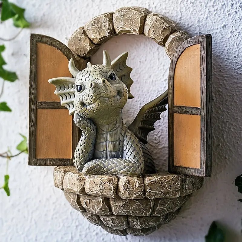 Verzauberter Drache - Handgefertigte Gartendekoration für Märchengärten 0