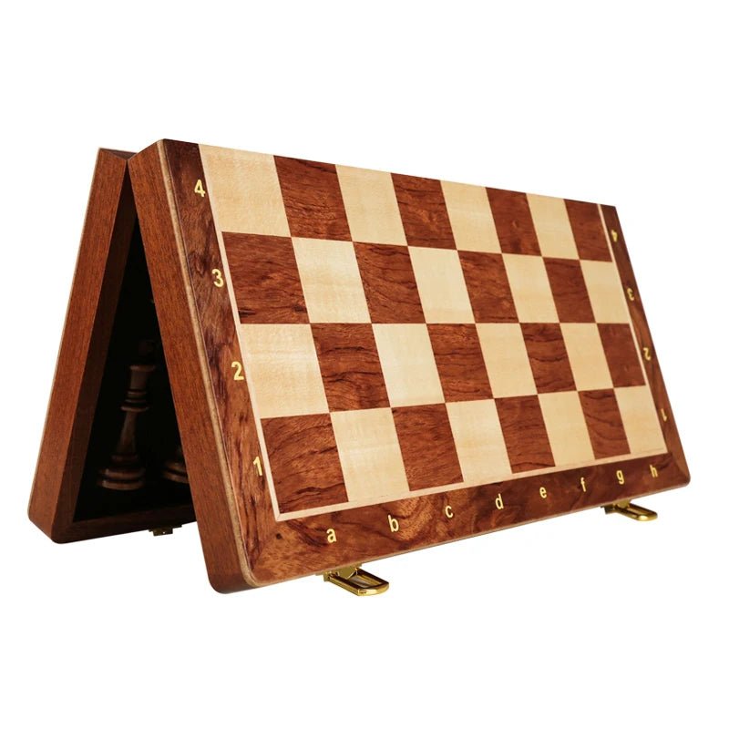 WALNORIS – Premium-Schachset aus Holz mit klassischem, klappbarem Walnussholzbrett 6