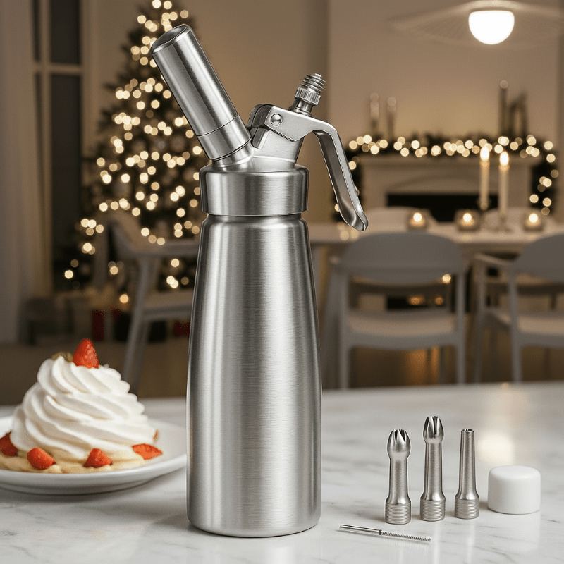 WHIPTRON – 500-ml-Sahnespender aus Aluminium mit 3 Düsen 0