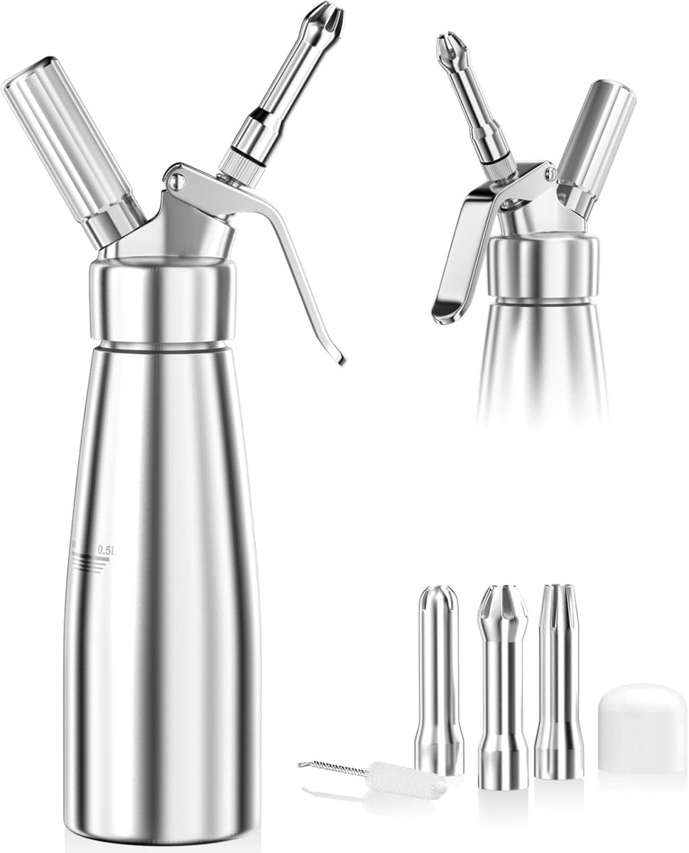 WHIPTRON – 500-ml-Sahnespender aus Aluminium mit 3 Düsen 3
