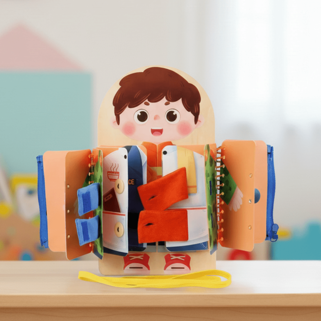 WOODIFRAME – Montessori-Aktivitätsbrett mit mehreren Ebenen für interaktives Spielen und Kompetenzentwicklung 0