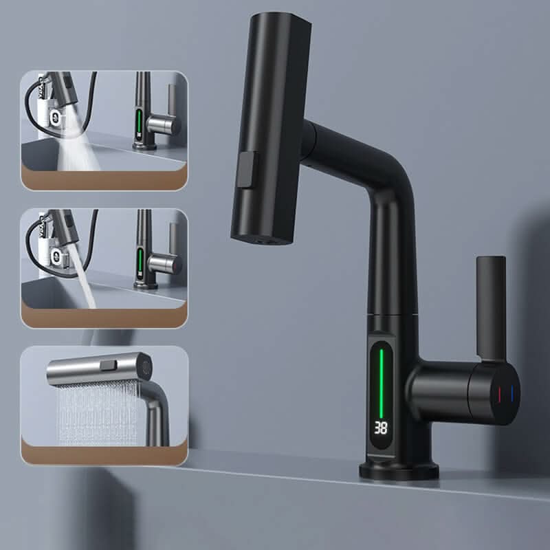 Wassermeister Hahn – 360° Drehbarer Wasserhahn Mit LED-Temperaturanzeige Für Küche & Bad