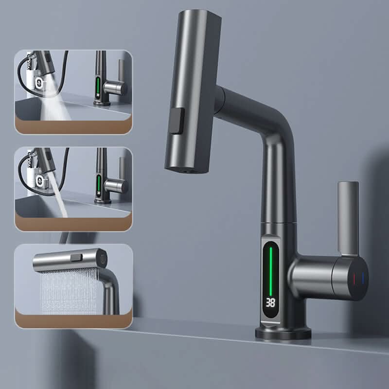 Wassermeister Hahn – 360° Drehbarer Wasserhahn Mit LED-Temperaturanzeige Für Küche & Bad
