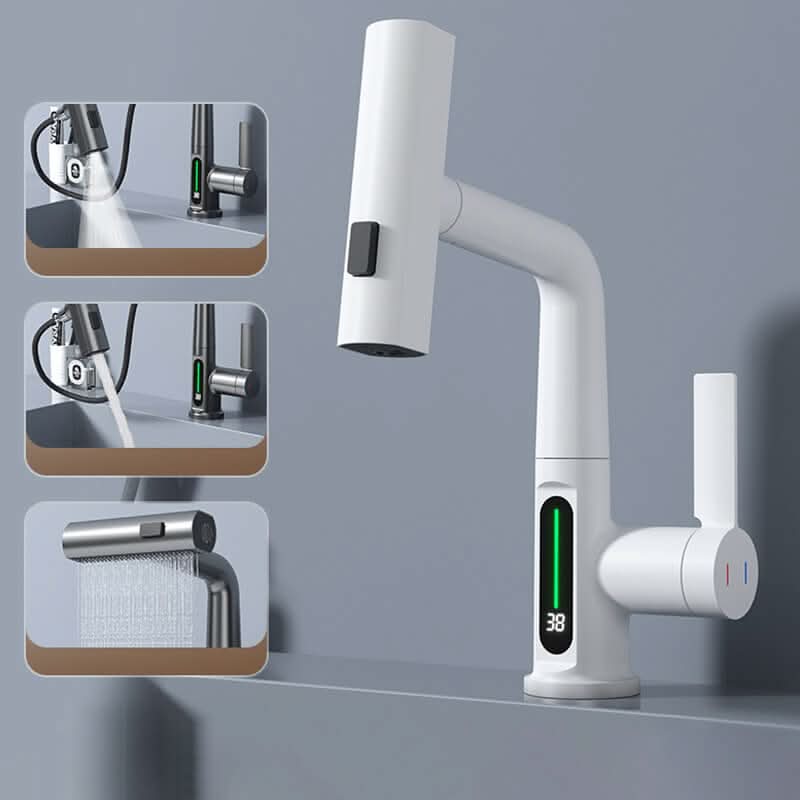 Wassermeister Hahn – 360° Drehbarer Wasserhahn Mit LED-Temperaturanzeige Für Küche & Bad