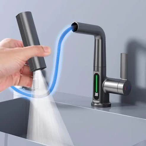Wassermeister Hahn – 360° Drehbarer Wasserhahn Mit LED-Temperaturanzeige Für Küche & Bad