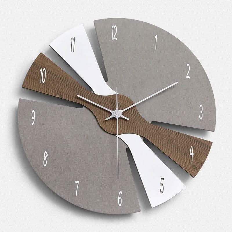 ZAVARA Fragmentierte Zeitmesser Wanduhr Modernes Holzdesign Präzise Zeitmessung