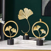 MIRELIA Goldene Ginkgo-Blatt Kunst Skulpturen Luxuriöse Raumdekoration Aus Eisen