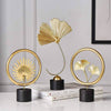 MIRELIA Goldene Ginkgo-Blatt Kunst Skulpturen Luxuriöse Raumdekoration Aus Eisen