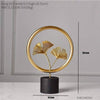 MIRELIA Goldene Ginkgo-Blatt Kunst Skulpturen Luxuriöse Raumdekoration Aus Eisen