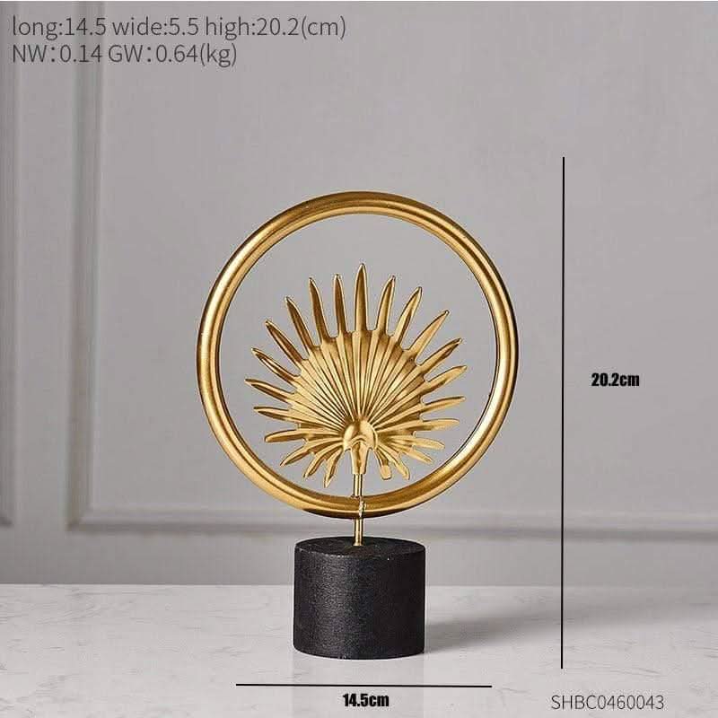 MIRELIA Goldene Ginkgo-Blatt Kunst Skulpturen Luxuriöse Raumdekoration Aus Eisen