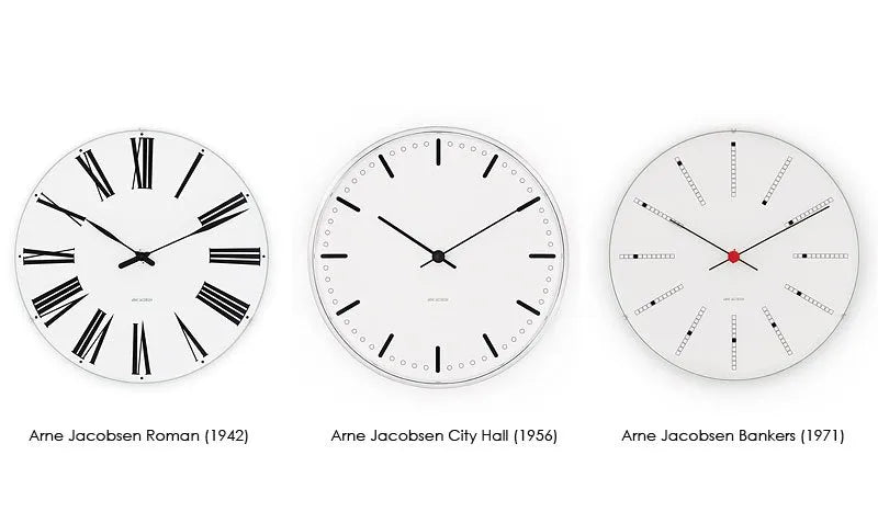 Arne Jacobsen City Hall Wanduhr, Weiß, Ø16 cm