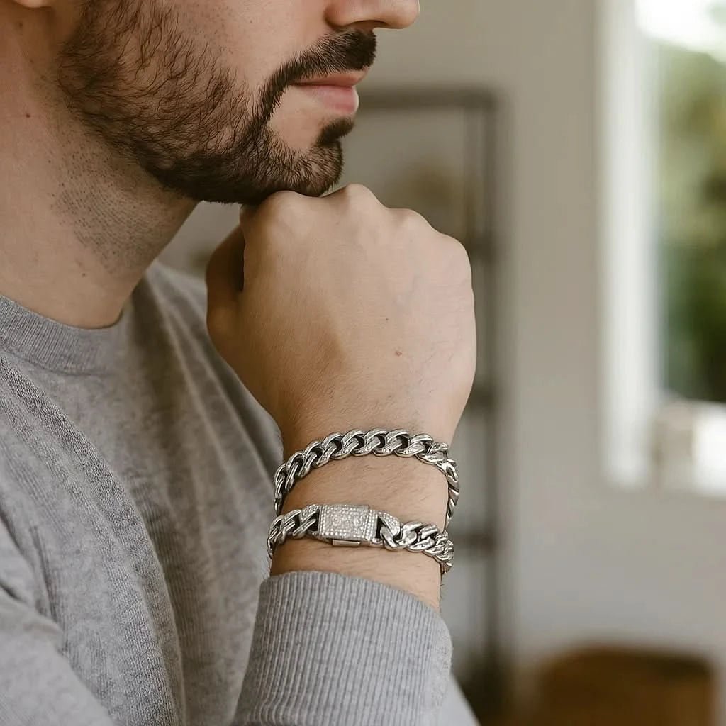 BARRENBAND – Massives, 18K Vergoldetes Kubanisches Gliederarmband
