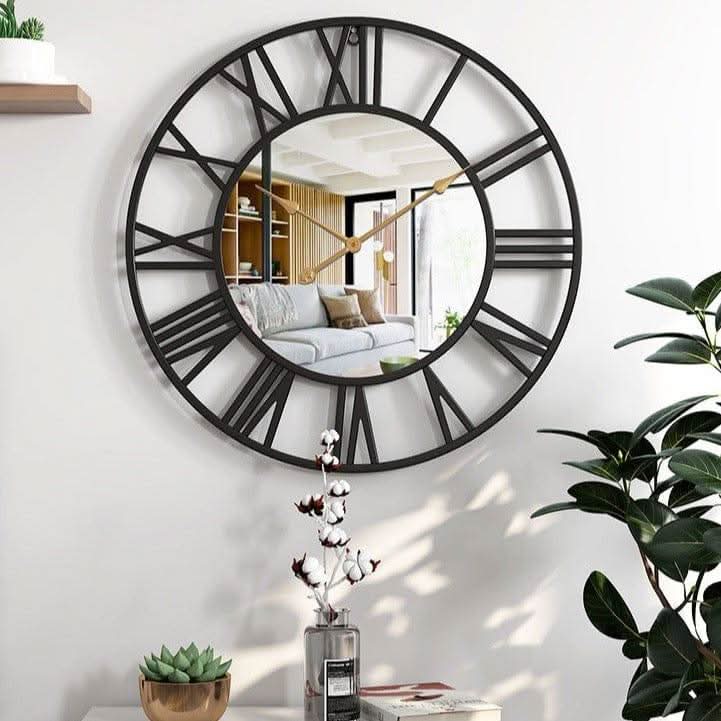 RAVENELLE Wanduhr Offenes Zifferblatt Römische Ziffern Modernes Design Elegante Uhr Für Wohnbereich