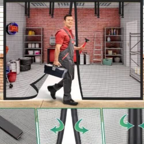 Briseschutz Profi Magnetnetz | Magnetischer Garagenschutz | Insektenschutz & Frischluftsystem Für Garage & Terrasse