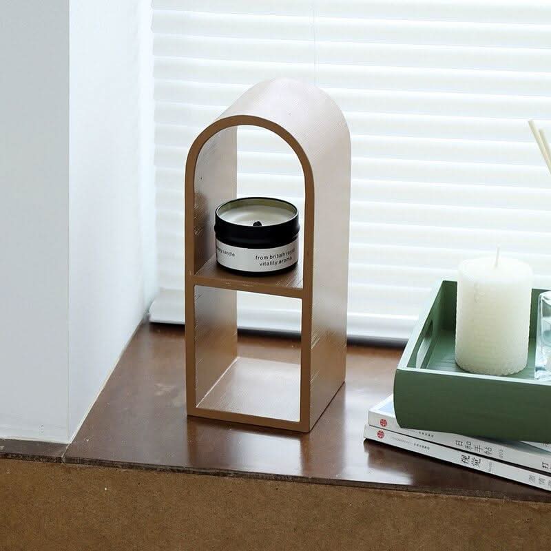 LUNAVEI Moderner Gebogener Regalaussteller Aus Holz Eleganz Und Funktionalität