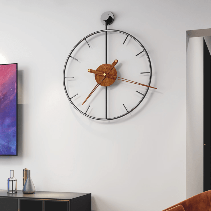 ELARISCA Zarte Lineare Rahmen-Wanduhr Minimalistischer Stil Zuverlässige Zeitmessung