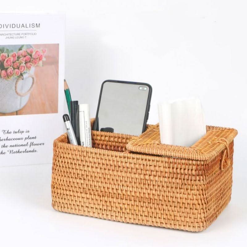 Meridielle Rustikaler Taschentuch-Halter Aus Rattan Bambus Holz Gestaltung