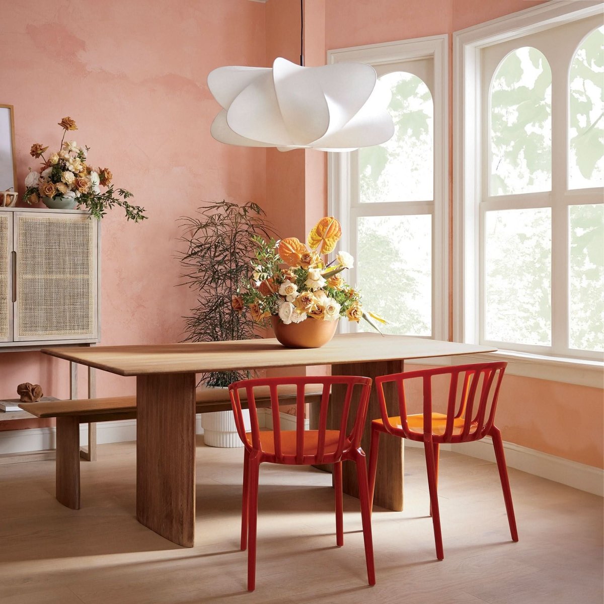Victorina Pendelleuchte Seidenkonstruktion Moderne Silhouette Wohnzimmer Blickfang