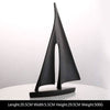 LORIANA Elegante Küstenkunst Harz-Segelboot-Skulptur Weiß Schwarz