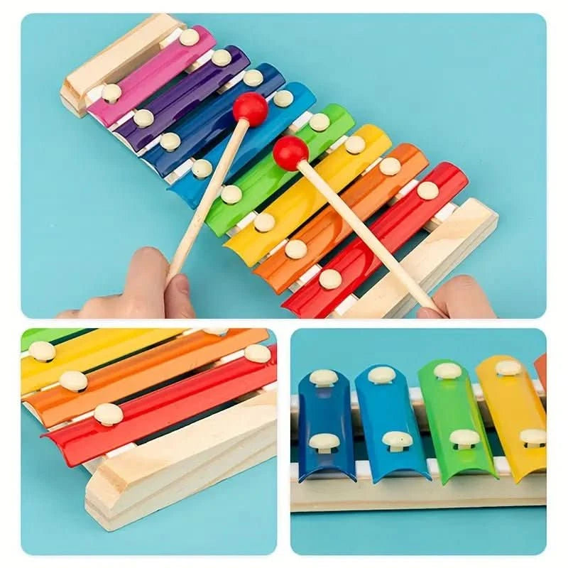 EduQuest 5-in-1 Montessori Satz – Natürliches Lernspielzeug Aus Holz Für Babys Ab 6 Monaten