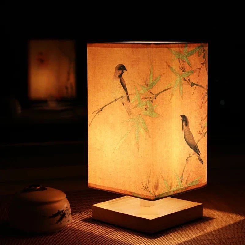 Naturschatten – Moderne Lampe Aus Holz Und Stoffdesign