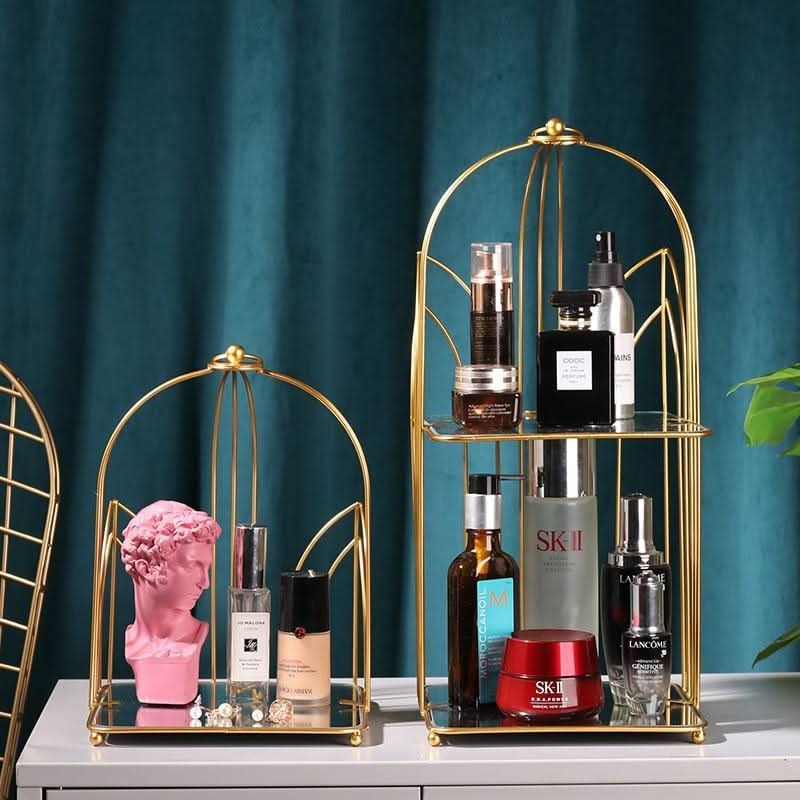 ARIVANA Goldbogen Käfig-Organisator Luxuriöser Stauraum Für Zuhause Und Büro