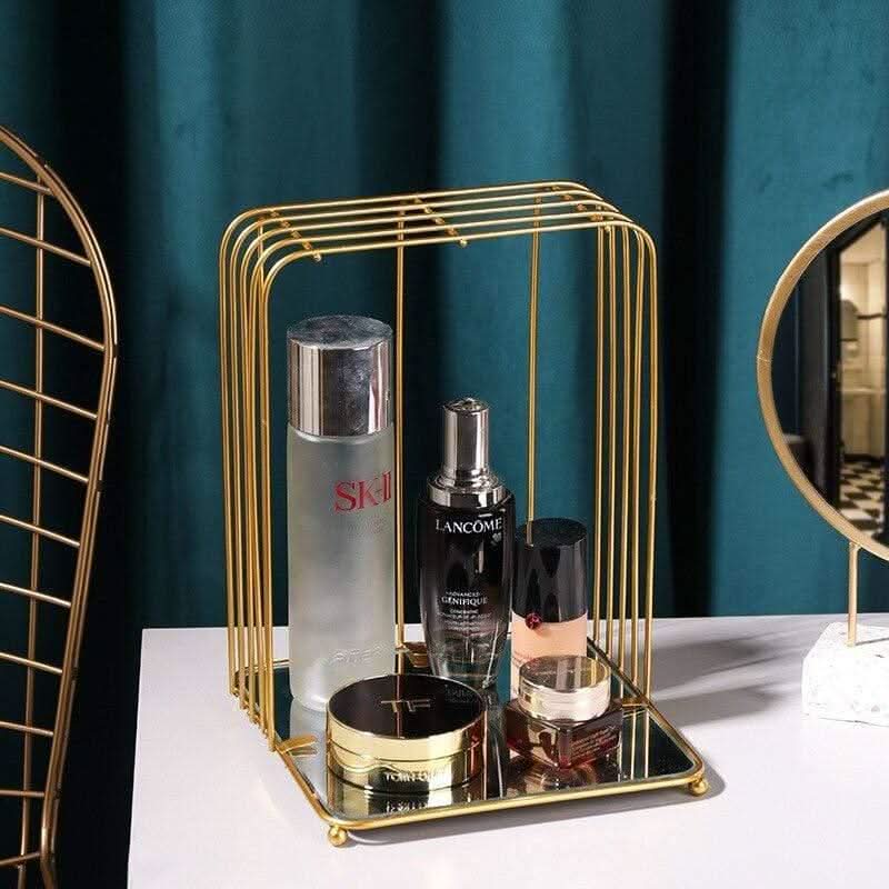 ARIVANA Goldbogen Käfig-Organisator Luxuriöser Stauraum Für Zuhause Und Büro