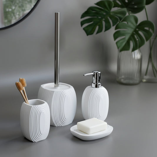 BathLux - 4teiliges Badezimmer-Accessoires-Set