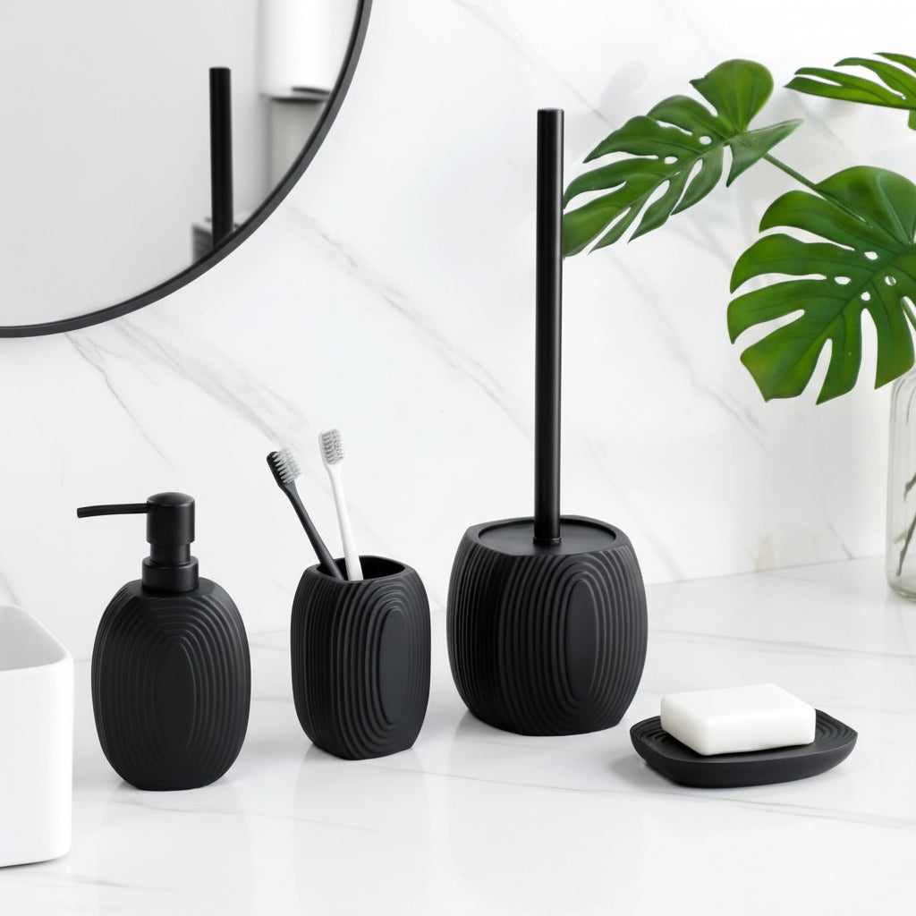 BathLux - 4teiliges Badezimmer-Accessoires-Set