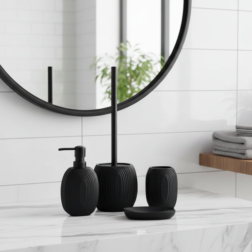 BathLux - 4teiliges Badezimmer-Accessoires-Set