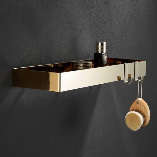 Duschablage - Goldene Badezimmerablage Mit Haken