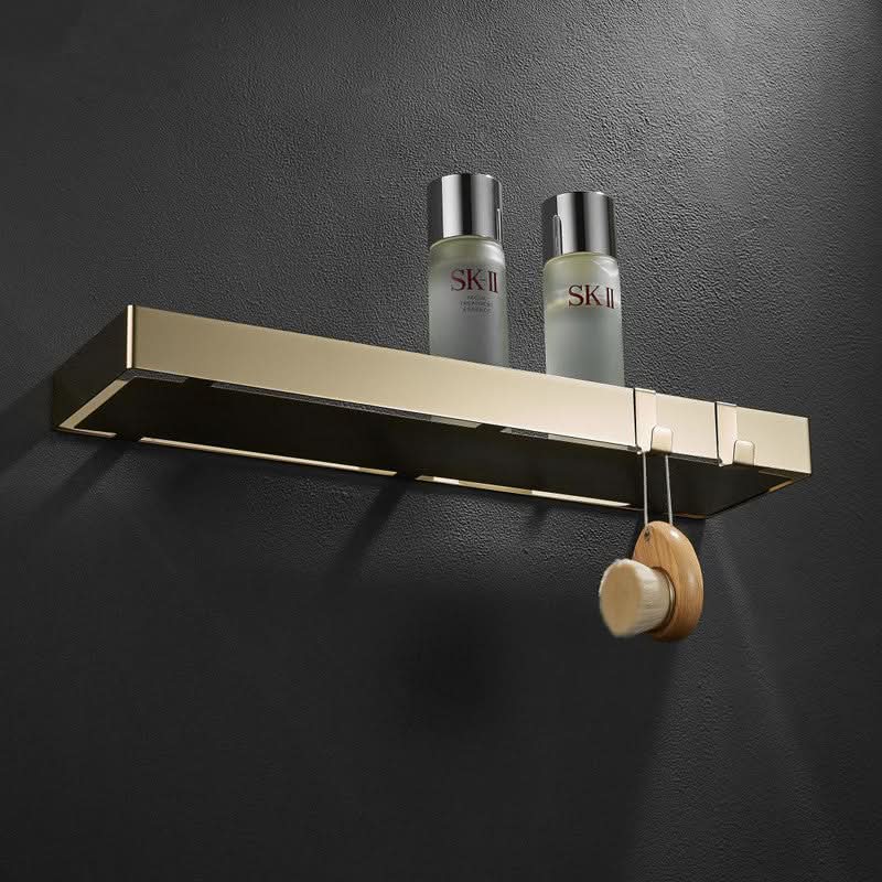 Duschablage - Goldene Badezimmerablage Mit Haken