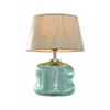 Tischlampe Rufino – Landhausstil-Tischlampe mit Leinenschirm
