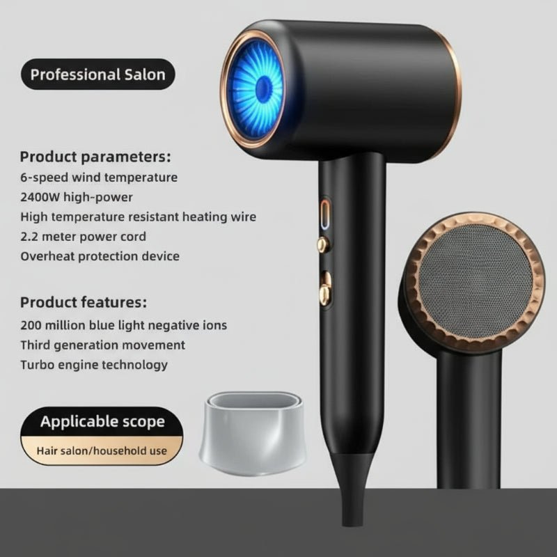 PowerGloss Haartrockner 2400W – Ionen-Technologie & Stylisches Design für jedes Haar-1