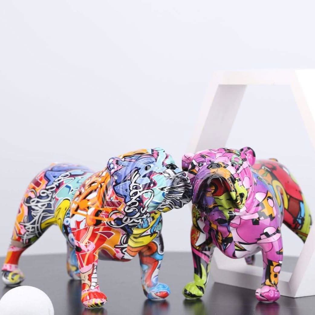 VALORISSA Städtische Kunst Bulldoggenfigur Aus Harz Mit Stil Für Räume