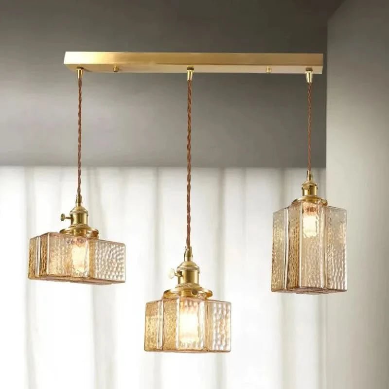 DELFINA Hängeleuchte Drei Glas Schirme Moderner Metallrahmen Stil