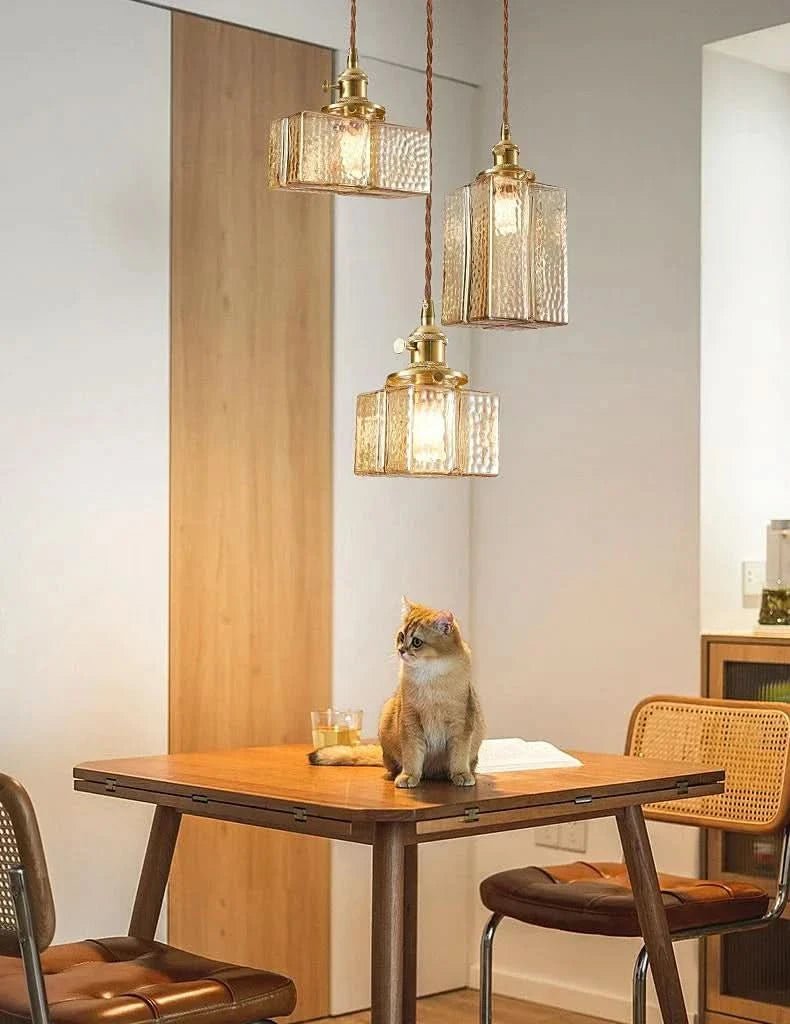 DELFINA Hängeleuchte Drei Glas Schirme Moderner Metallrahmen Stil
