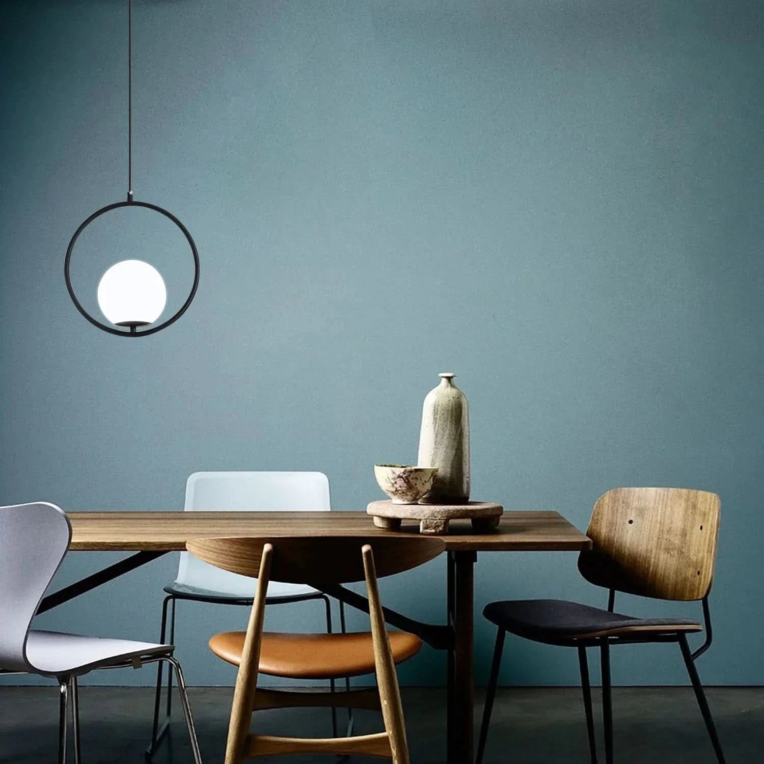 Celise Glas Ball Pendelleuchte Modernes Designlampe Mit Messing- Und Chromakzenten