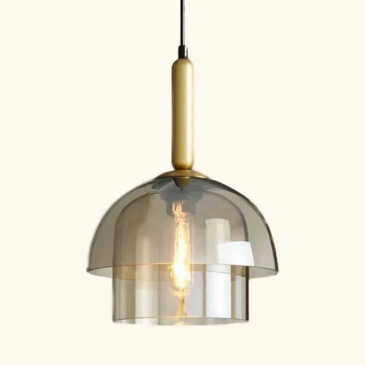 OPHIRA Pendelleuchte Mit Doppelglas Modernes Glasdesign Metall-Details Stimmungsvolle Beleuchtung