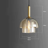 OPHIRA Pendelleuchte Mit Doppelglas Modernes Glasdesign Metall-Details Stimmungsvolle Beleuchtung