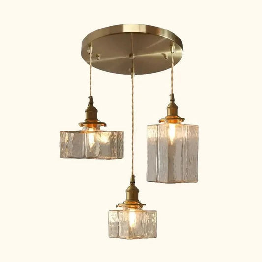 DELFINA Hängeleuchte Drei Glas Schirme Moderner Metallrahmen Stil
