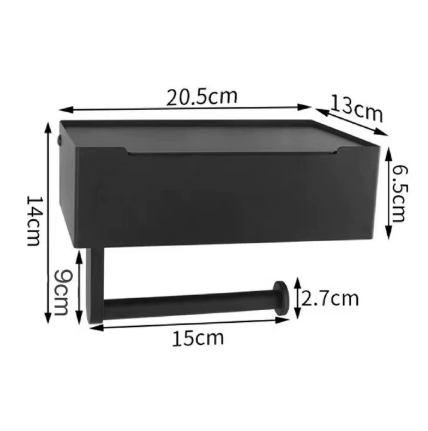 STAHLDELUXE Toilette Halter – Toilettenpapierhalter aus Edelstahl mit Wasserdichtem Ablagefach für Handy & Hygieneartikel